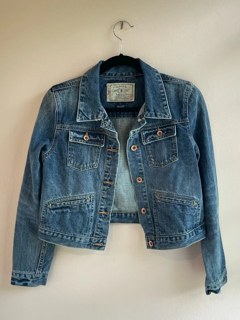 Vintage Ralph Lauren Since 1967 Heritage Denim Trucker Jacket Size L 100% Cotton - Picture 1 of 7